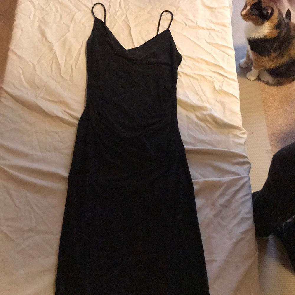 Black midi cocktail dress